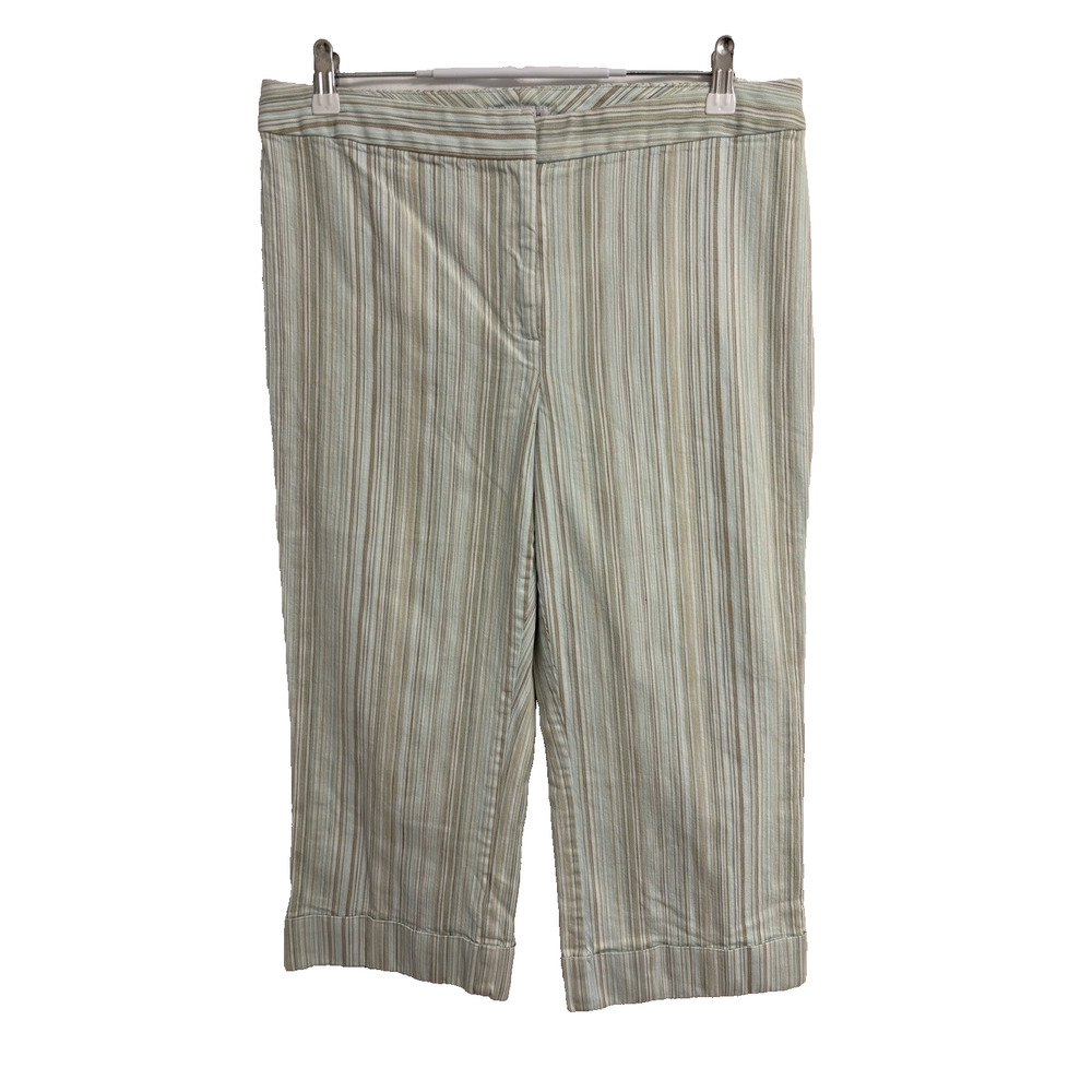 Villager Liz‎ Claiborne Women's 12 Stretch Capri Pants Mint Tan Travel Resort
